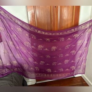 Sheer Purple Glittery Elephant Tapestry - 45 x 71 in